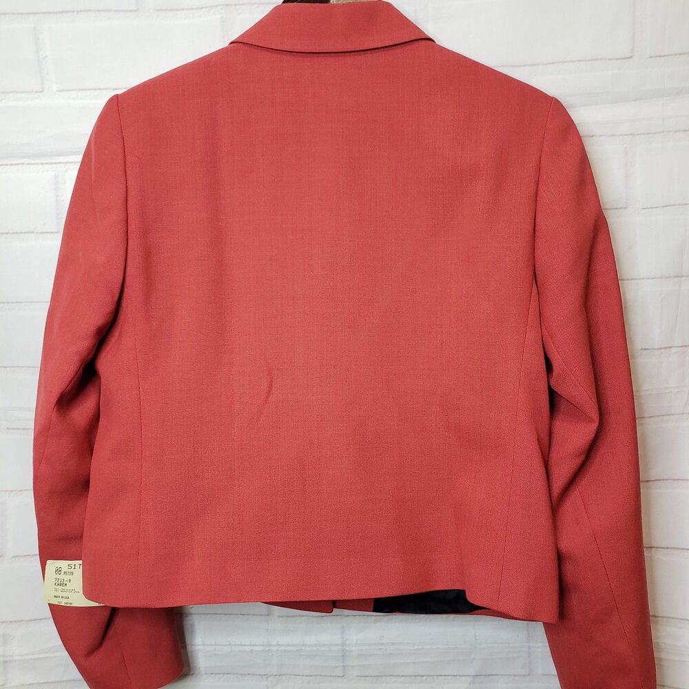 VTG Orvis Karen Blazer 8P Rust Burnt Orange Crop Wool Blend Suit Jacket 8 Petite - Picture 7 of 10